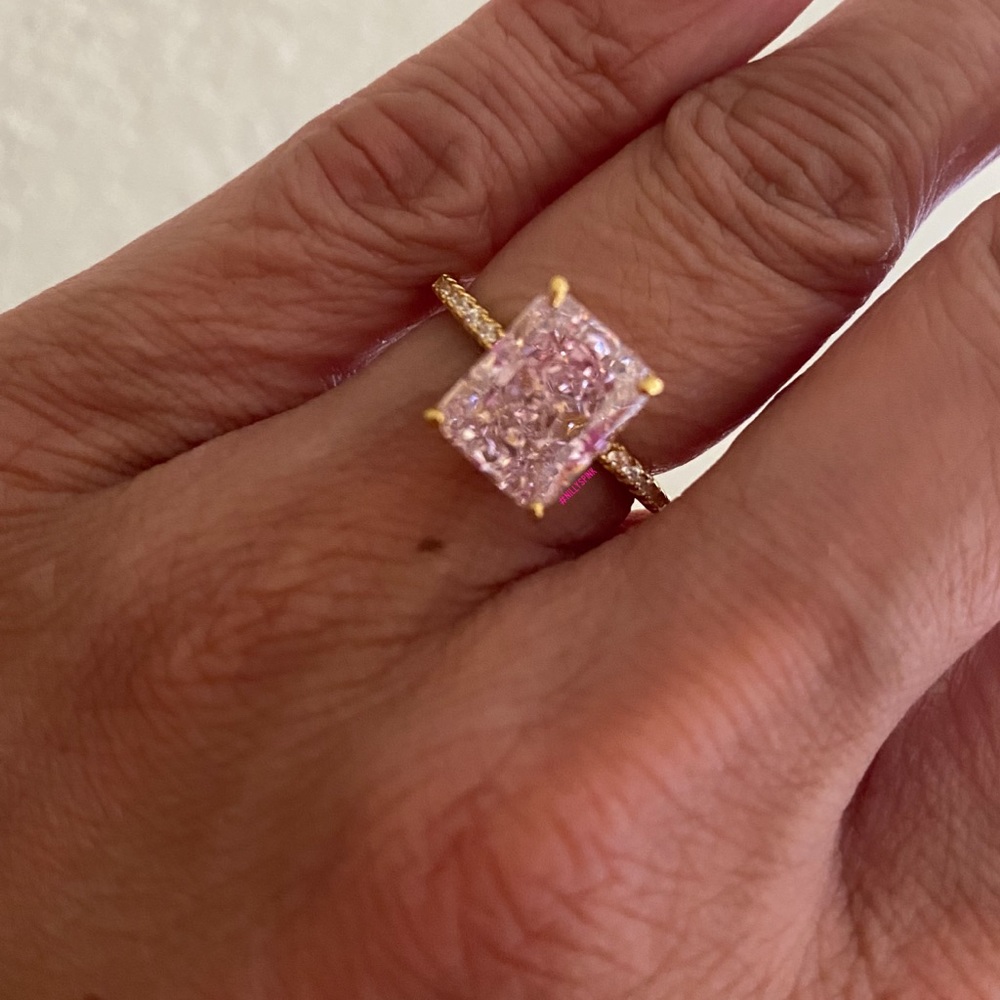 Light Pink Emerald Cut Ring